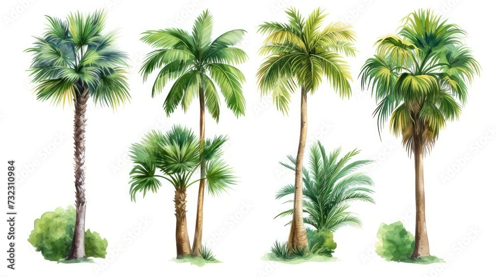 Obraz premium palm trees isolated on white background