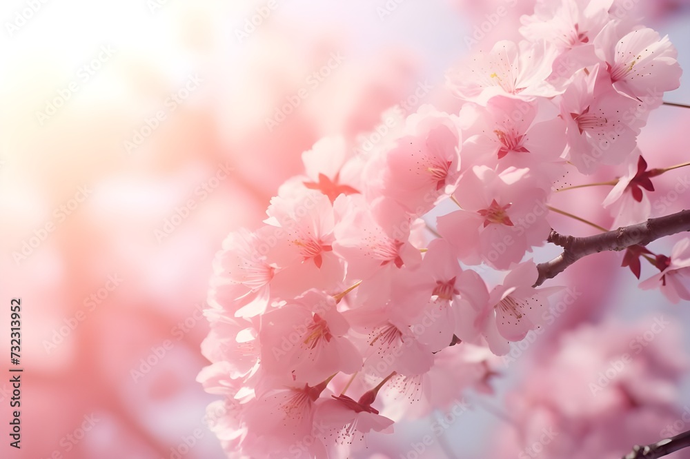 Cherry Blossom Bliss: A close-up of cherry blossoms in full bloom, creating a dreamy and ethereal atmosphere.