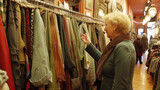 Shopping in a second-hand clothing store.