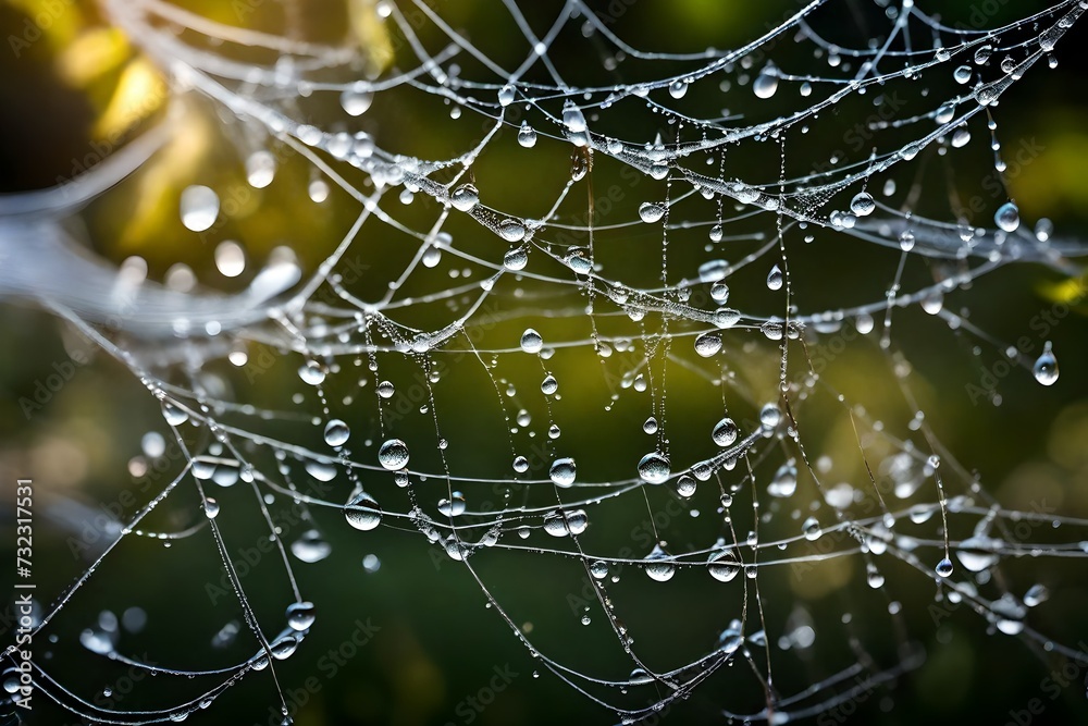 Waterdrops on a spider web Waterdrops on a spider web