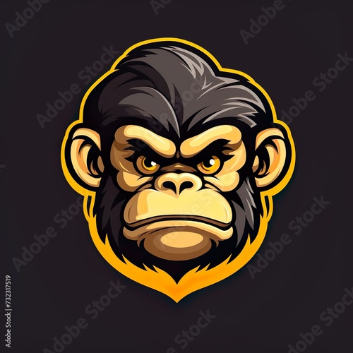vector design monkey Mascot gaming and esport logo