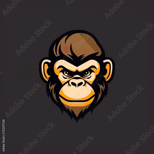 vector design monkey Mascot gaming and esport logo