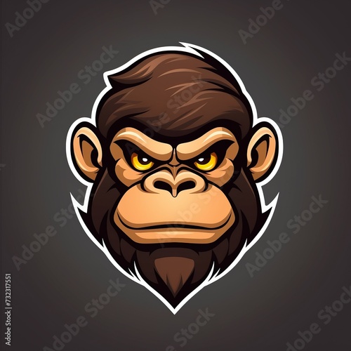 vector design monkey Mascot gaming and esport logo