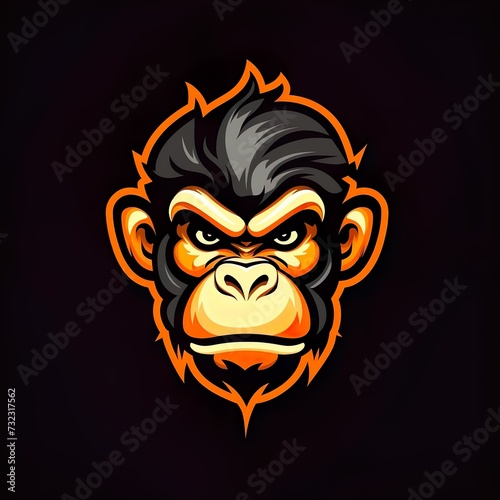 vector design monkey Mascot gaming and esport logo