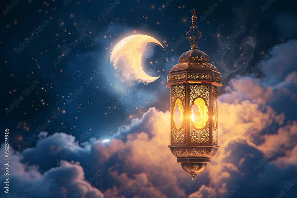 ramadan Kareem, Ramadan crescent moon, Eid Mubarak Islamic festival social media banner and Eid Mubarak Post Template, islam