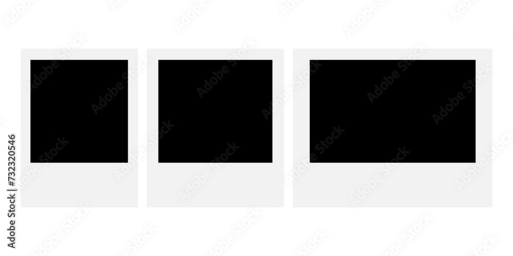 Set empty white photo frame. Realistic horizontal photo card frame mockup. Vector retro postcard template Set empty white photo frame. Realistic horizontal photo card frame mockup. Vector retro postcard template