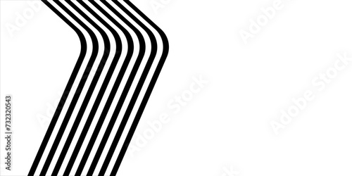 Abstract perspective wave line stripes with 3d dimensional effect isolated on white.