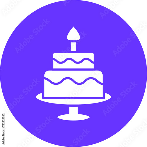 Two Layered Cake Icon Style