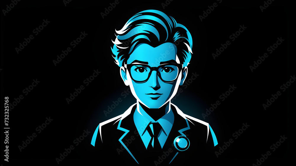 science scientist icon and clipart isolated on a black background science scientist icon and clipart isolated on a black background