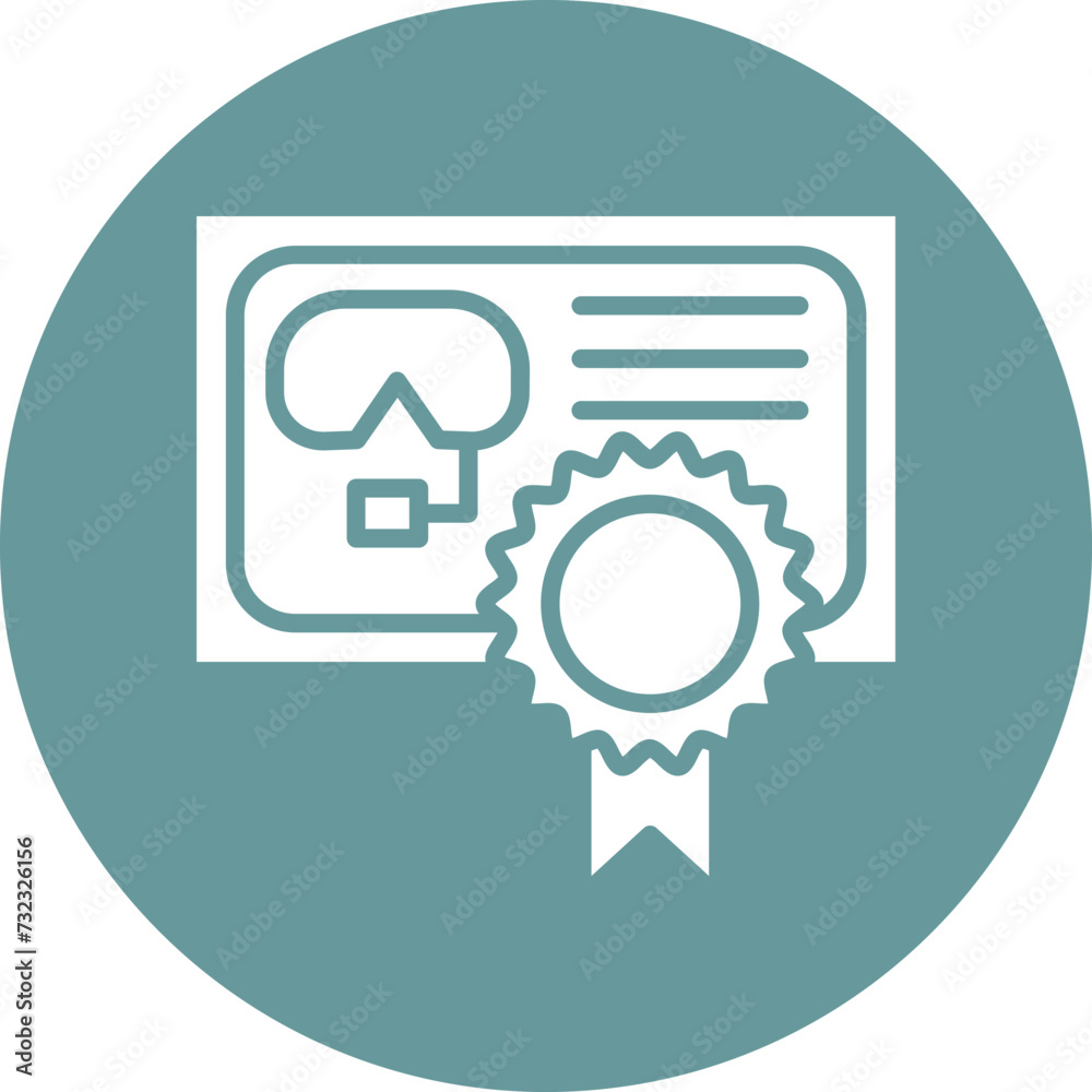 Diving Certificate Icon Style