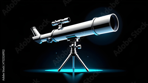 science telescope clipart isolated on a black background