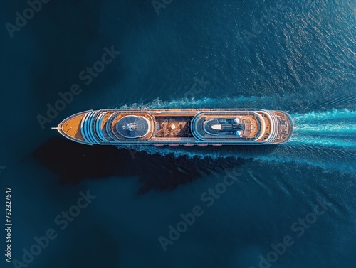  Aerial view of a big cruise ship