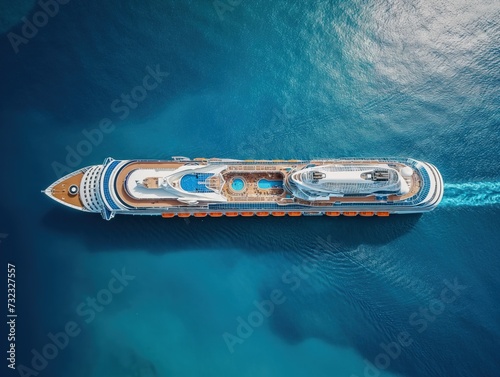  Aerial view of a big cruise ship © CG Design