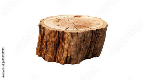 wood stump isolated on white
