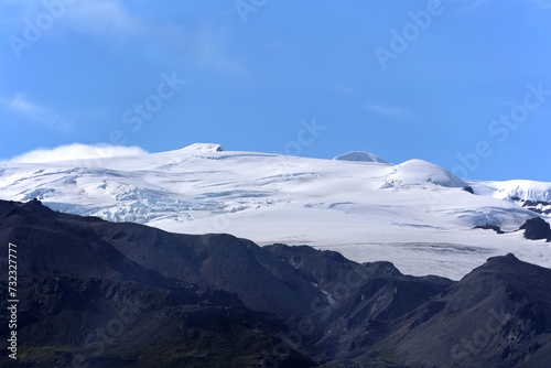 Vatnajokull ice cap in Vatnajokull National Park in southeast Iceland 