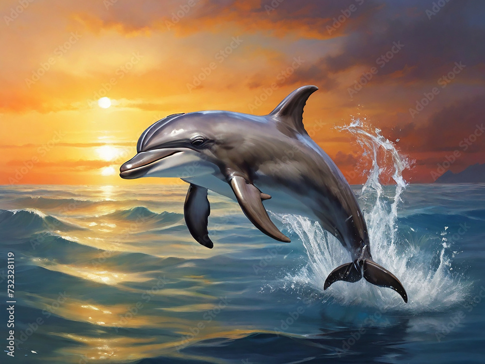 Playful Dolphin in the Ocean
