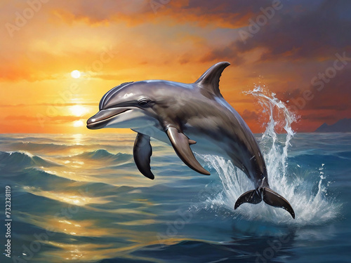 Playful Dolphin in the Ocean