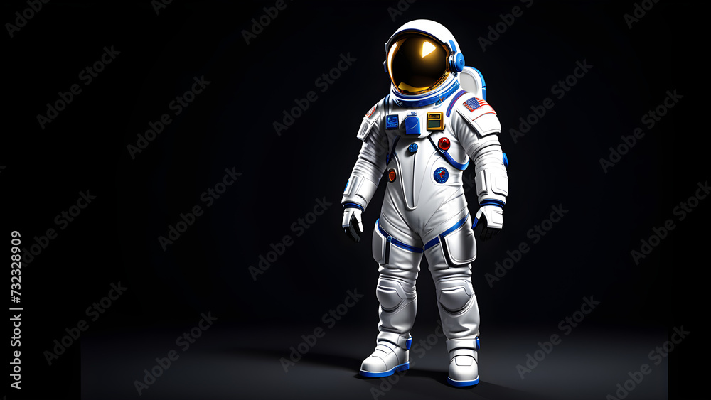 space suit and clipart isolated on space background. astronaut in space