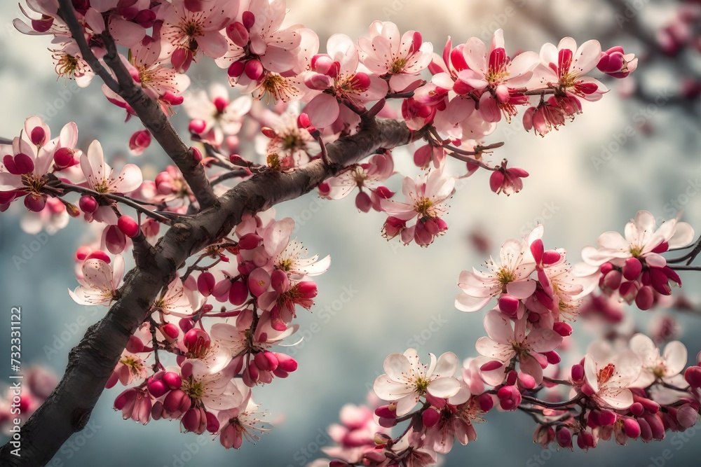 The branches of Chinese flowering crab-apple The branches of Chinese flowering crab-apple
