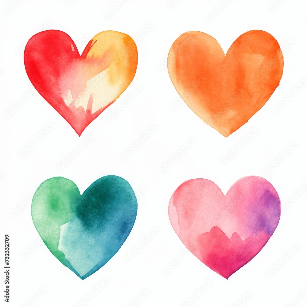 Cœur divers couleurs abstraites simples formes non uniformes tas poussiéreux dans le style d'un graphiste minimaliste