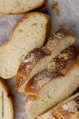 fresh white wheat bun close-up