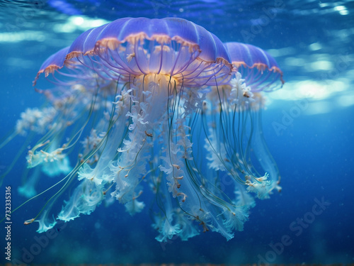 Jellyfish in the water photo