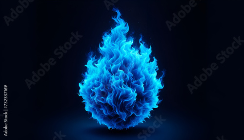 Abstract art of flickering blue flames against a dark background, depicting a cool yet intense inferno for dramatic and artistic compositions.
Generative AI. photo