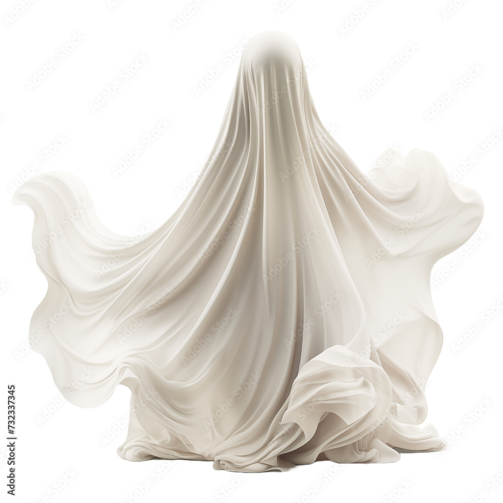 Ethereal Presence: Ghost isolated on transparent and white background. Ideal for use in advertising. Generative ai Ethereal Presence: Ghost isolated on transparent and white background. Ideal for use in advertising. Generative ai