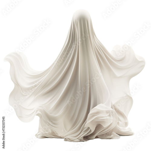 Ethereal Presence  Ghost isolated on transparent and white background. Ideal for use in advertising. Generative ai