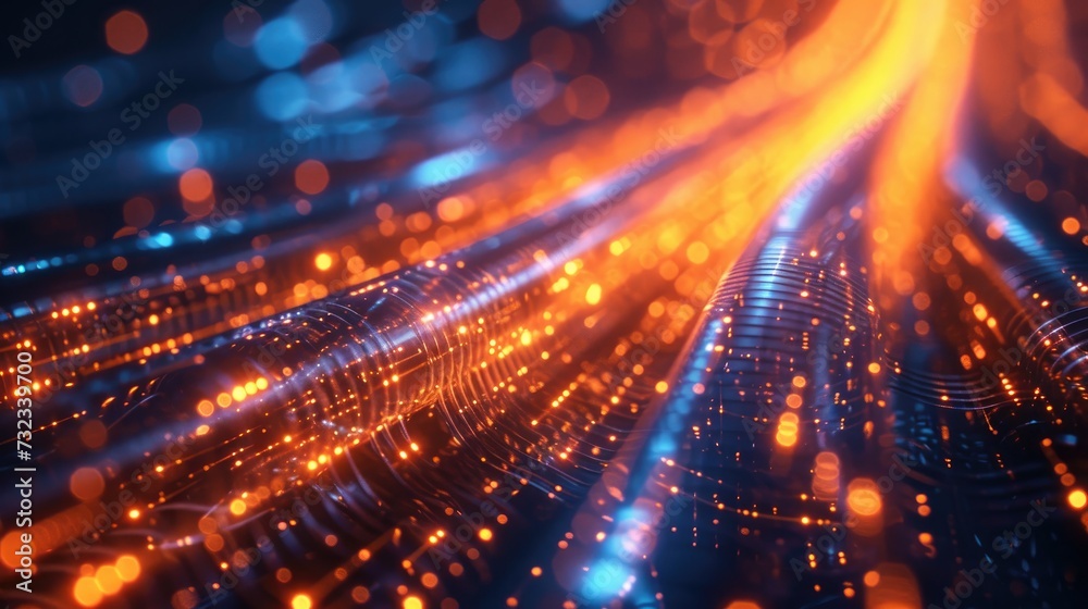 Abstract Data Stream Connectivity, Glowing data cables transferring information background Abstract Data Stream Connectivity, Glowing data cables transferring information background