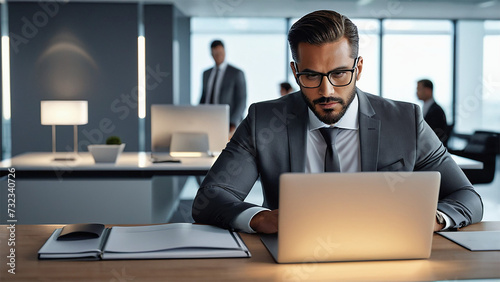 Professional business man working in office.