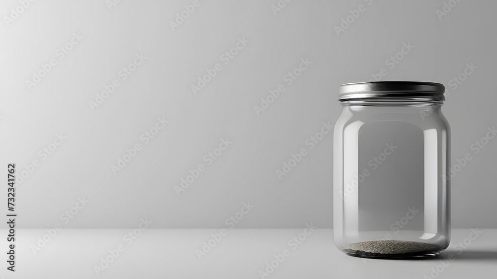 AI-Generated Empty Glass Jar Isolated on Background AI-Generated Empty Glass Jar Isolated on Background