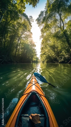 kayaking on the river