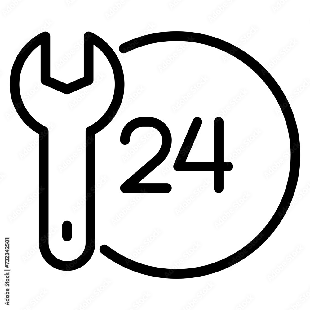 Gear icon. Setting icon. 24 hour Service icon Gear icon. Setting icon. 24 hour Service icon