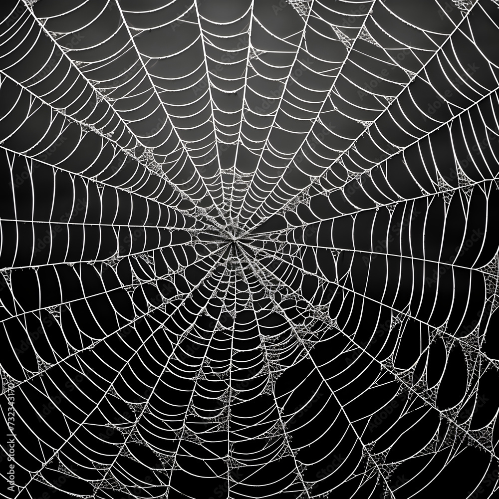 Naklejka premium White Spider cobweb design