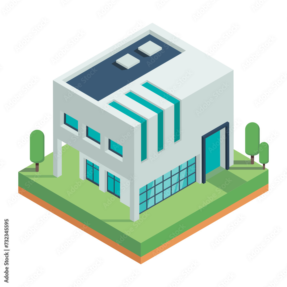 Houses Buildings Isometric Icon Houses Buildings Isometric Icon
