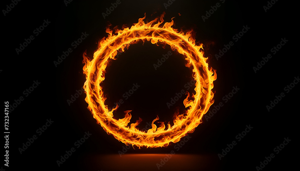 Spectacular fire circle effect with radiant flames on a deep black background, perfect for dramatic designs and backdrops.
Generative AI. Spectacular fire circle effect with radiant flames on a deep black background, perfect for dramatic designs and backdrops.
Generative AI.