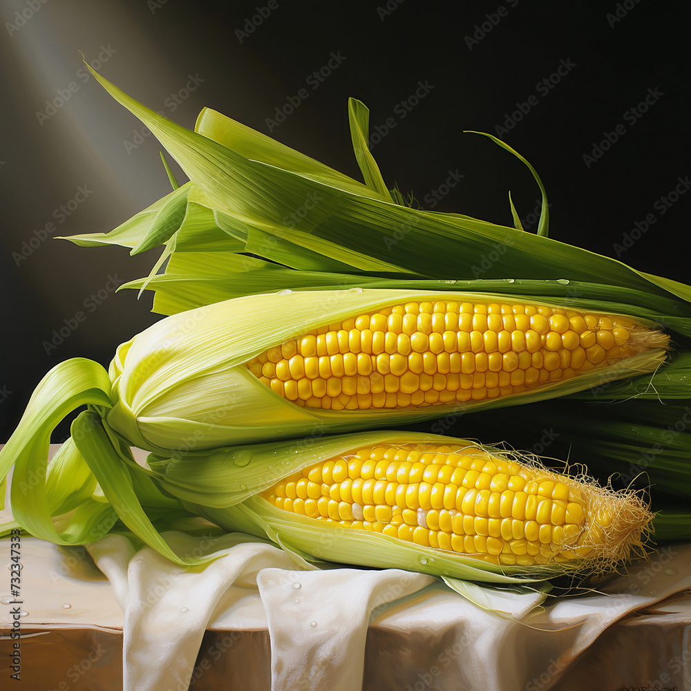 Lean plump corn on a black background. bright juicy photo fresh vegetable advertising cafe restaurant menu articles online magazine healthy image woman losing weight proper nutrition strong health Lean plump corn on a black background. bright juicy photo fresh vegetable advertising cafe restaurant menu articles online magazine healthy image woman losing weight proper nutrition strong health
