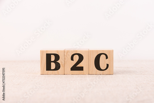 Business Acronym, B2C Business to Consumer in Wooden Letters of the Alphabet