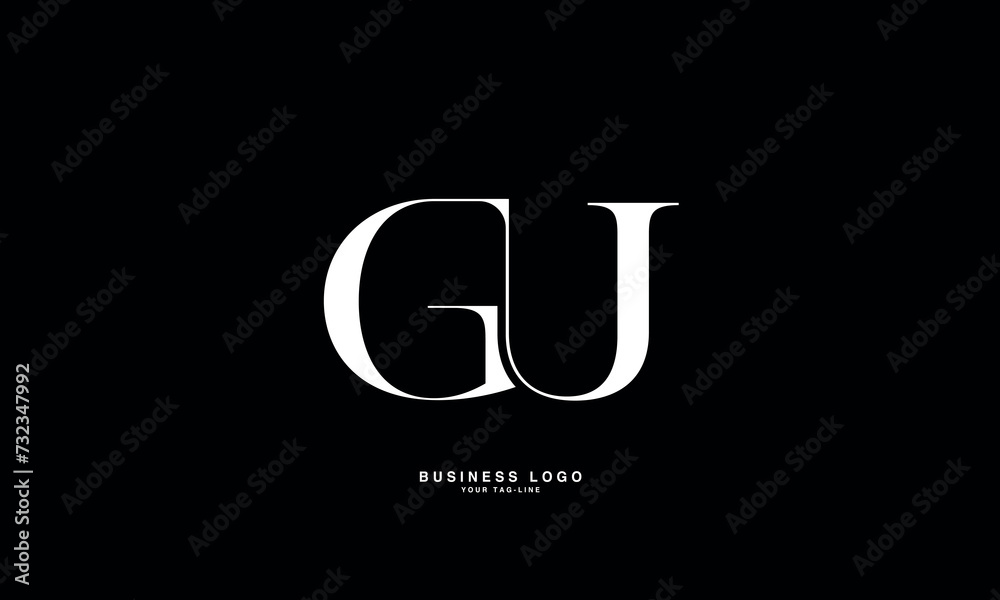 GU, UG, G, U, Abstract Letters Logo Monogram GU, UG, G, U, Abstract Letters Logo Monogram