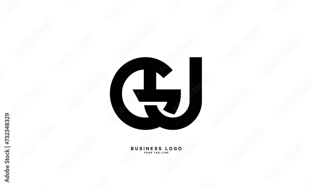 GU, UG, G, U, Abstract Letters Logo Monogram GU, UG, G, U, Abstract Letters Logo Monogram