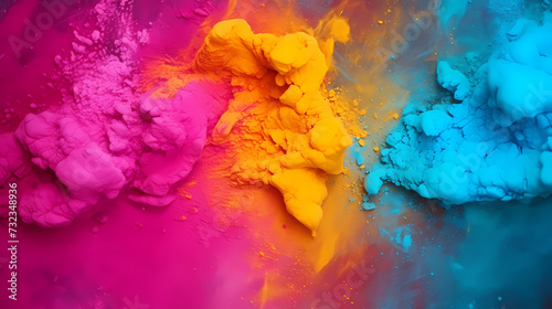 Happy Holi festival concept in India, colorful powder background