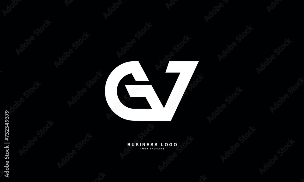 GV, VG, G, V, Abstract Letters Logo Monogram GV, VG, G, V, Abstract Letters Logo Monogram
