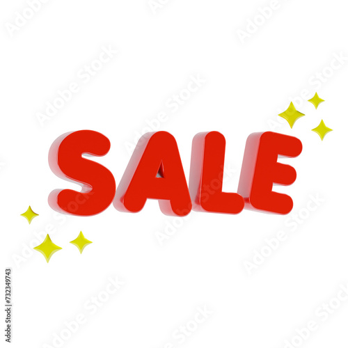 sale shopping text 3d icon