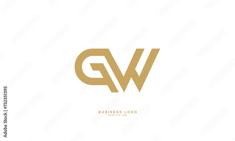 Obraz premium GW, WG, G, W, Abstract Letters Logo Monogram