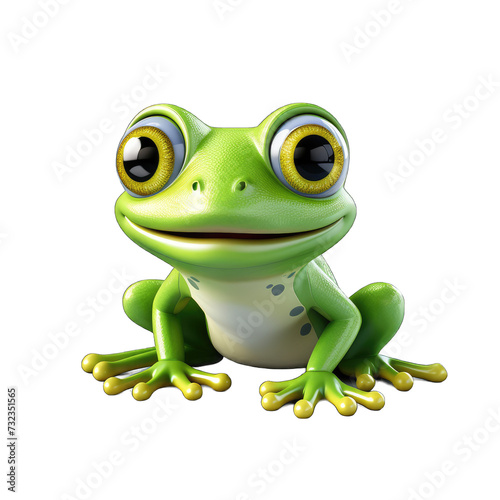 Frog cartoon character on transparent Background