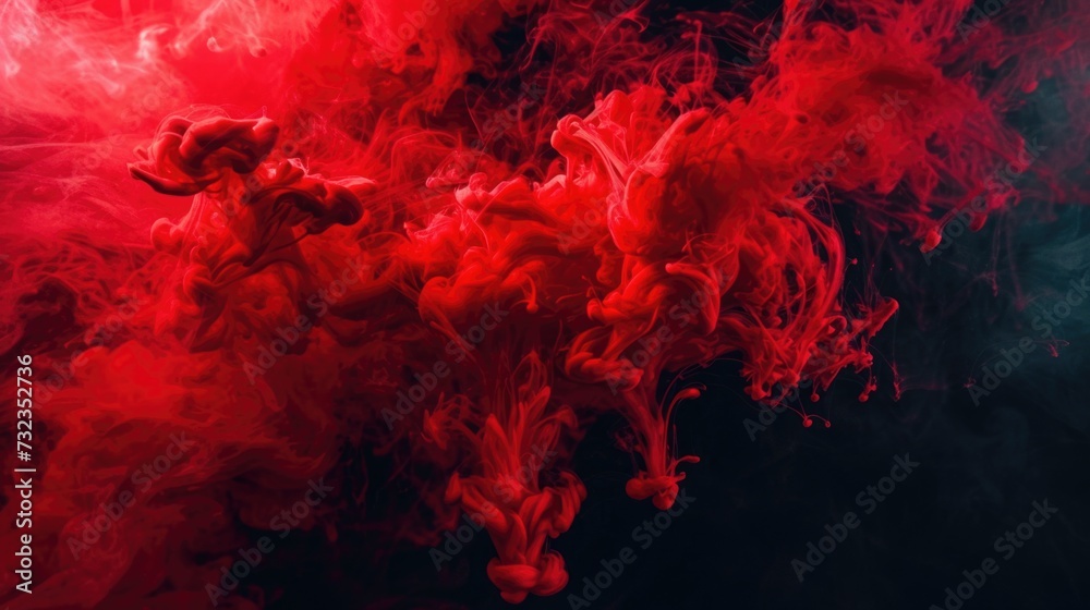 Abstract Red Smoke Swirls on Dark Background Abstract Red Smoke Swirls on Dark Background