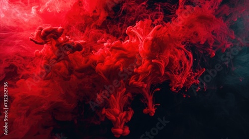 Abstract Red Smoke Swirls on Dark Background
