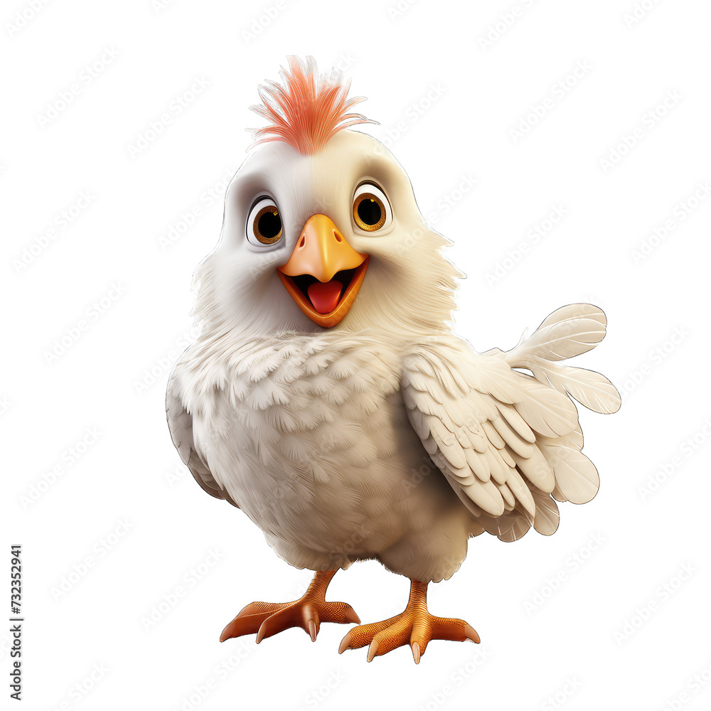 Hen cartoon character on transparent Background Hen cartoon character on transparent Background