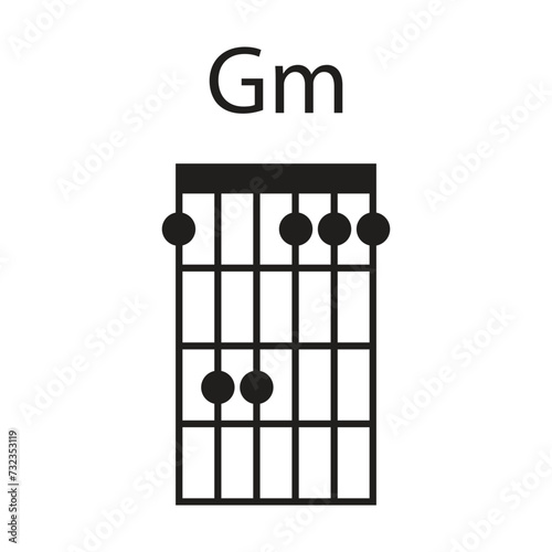 guitar chord icon vector